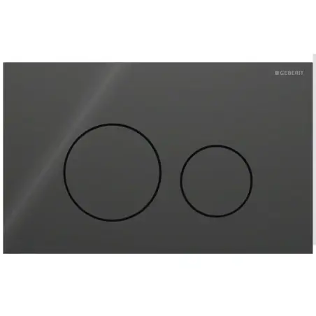 Geberit Sigma 40, rund betjeningsplade, sort glas