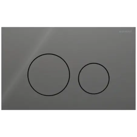 Geberit Sigma 40, rund betjeningsplade, gråt glas (lava)