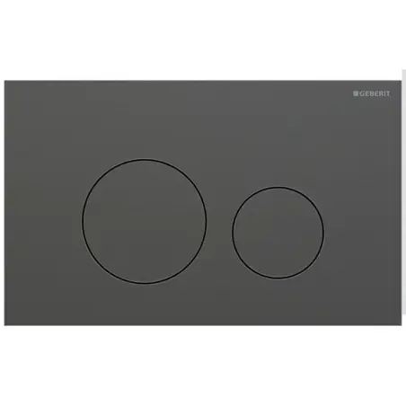 Geberit Sigma 40, rund betjeningsplade, børstet sort krom