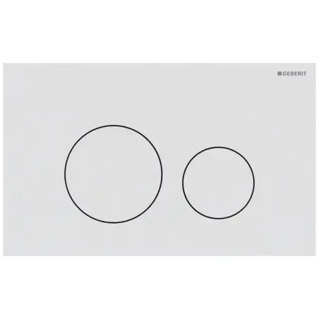 Geberit Sigma 40, rund betjeningsplade, mat hvid