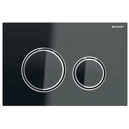 Geberit Sigma 50, rund betjeningsplade - Gråt glas (lava), krom