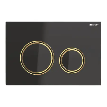 Geberit Sigma 21, rund betjeningsplade - Sort/messing