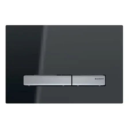 Geberit Sigma 50, kantet betjeningsplade - Gråt glas (lava), krom