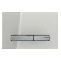 Geberit Sigma 50, kantet betjeningsplade - Beige glas (sandgrå), krom
