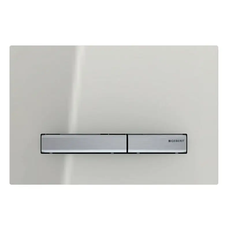 Geberit Sigma 50, kantet betjeningsplade - Beige glas (sandgrå), krom