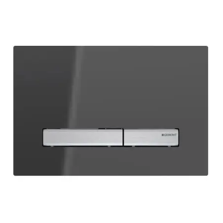 Geberit Sigma 50, kantet betjeningsplade - Røgfarvet glas, krom