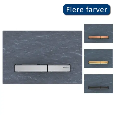 Geberit Sigma 50, kantet betjeningsplade - Skifer/krom