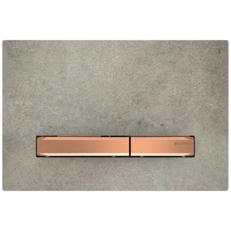 Geberit Sigma 50, kantet betjeningsplade - Beton/rødguld