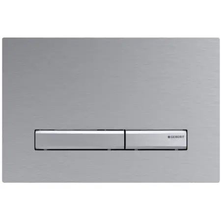 Geberit Sigma 50, kantet betjeningsplade - Børstet krom/krom - Easy-clean