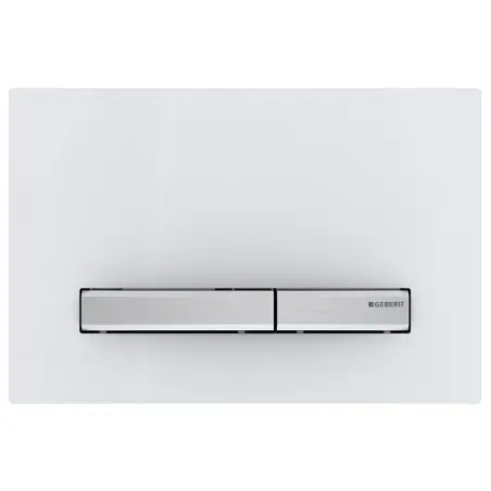 Geberit Sigma 50, kantet betjeningsplade - Hvid/krom