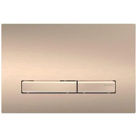 Geberit Sigma 50, kantet betjeningsplade - Børstet rødguld - Easy-clean