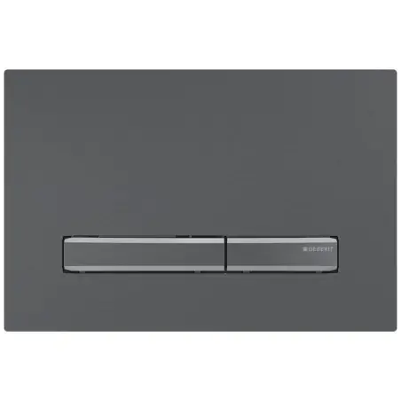 Geberit Sigma 50, kantet betjeningsplade - Børstet sort krom - Easy-clean