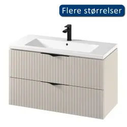 Mirall Vertica møbelpakke 60x45 cm, m/skuffer, Mat cashmere, valgfrit greb