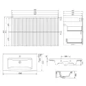 Mirall Vertica møbelpakke 100x45,5 cm, m/skuffer, Mat hvid, valgfrit greb