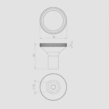 Toni Copenhagen møbelgreb Flat, Ø22, 4 stk. Messing