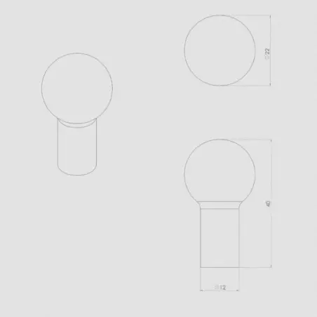 Toni Copenhagen Sphere krog, Ø22, 2 stk. Krom