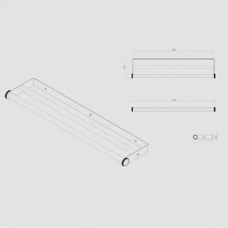 Toni Copenhagen håndklædestang dobbelt, Messing