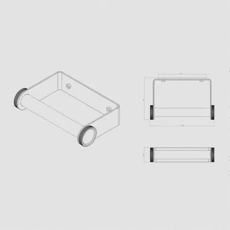 Toni Copenhagen toiletrulleholder, lukket, Krom