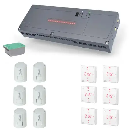 Danfoss Icon 2, 24V basic trådløs gulvvarme – universal, 6 kredse