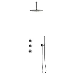 Damixa Iris XS2 brusesæt, til indbygning, børstet grafitgrå