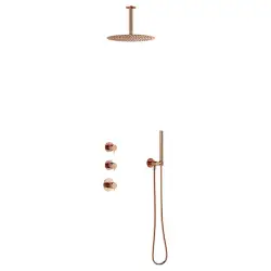 Damixa Iris XS2 brusesæt, til indbygning, børstet kobber