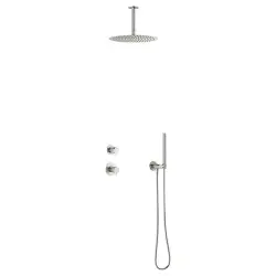 Damixa Iris DS2 brusesæt, til indbygning, rustfrit stål