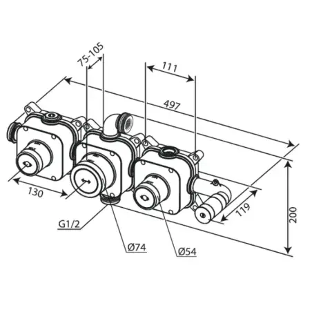 Damixa BS1 indbygningsdel inkl. lækagesikringer