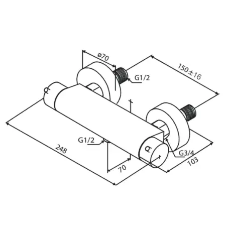 Damixa Iris brusearmatur, børstet kobber