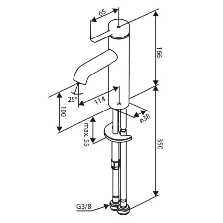 Damixa Iris medium håndvaskarmatur, Mat sort