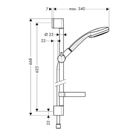 Hansgrohe Croma 100 Vario brusesæt, krom