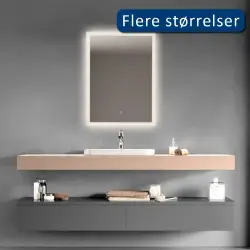 Mirall Harmony 1, LED spejl med lys, justerbar lysstyrke, 80 x 80 cm