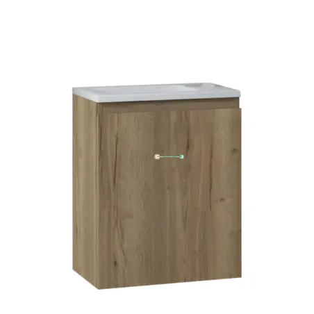 Nortiq Pisa baderumsmøbel m/låge og spejl, 40 cm, Halifax eg