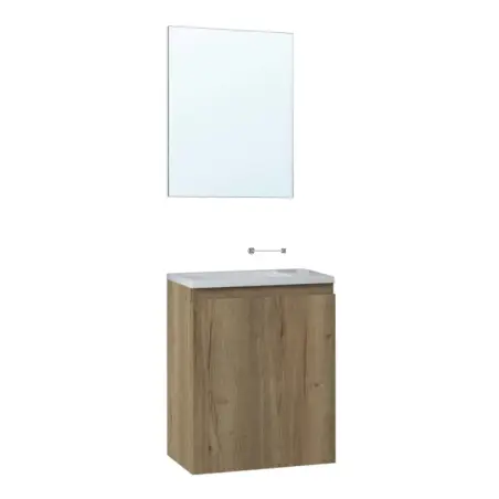 Nortiq Pisa baderumsmøbel m/låge og spejl, 40 cm, Halifax eg