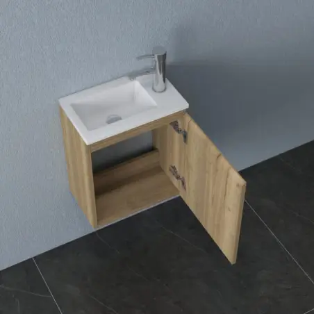 Nortiq Pisa baderumsmøbel m/låge og spejl, 40 cm, Halifax eg