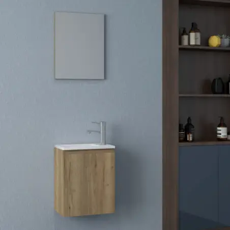 Nortiq Pisa baderumsmøbel m/låge og spejl, 40 cm, Halifax eg