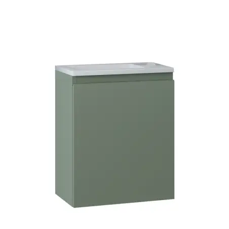 Nortiq Pisa baderumsmøbel m/låge og spejl, 40 cm, Støvet grøn