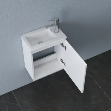 Nortiq Pisa baderumsmøbel m/låge og spejl, 40 cm, Mat hvid