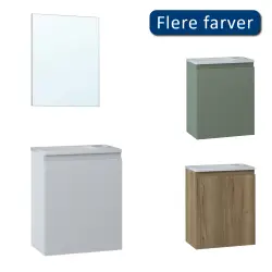 Nortiq Pisa baderumsmøbel m/låge og spejl, 40 cm, Mat hvid