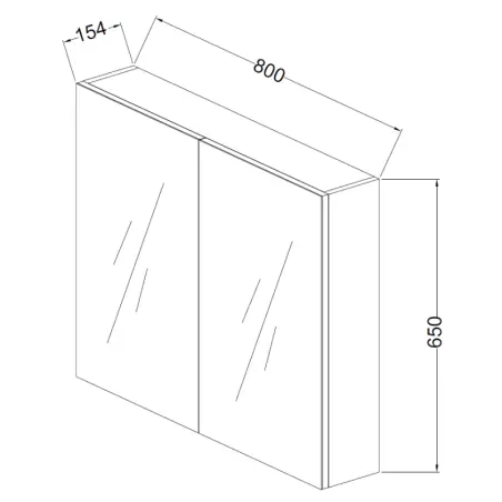 Nortiq Brazil spejlskab, 80 cm, Mat sort