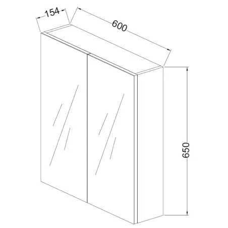 Nortiq Brazil spejlskab, 60 cm, Halifax eg