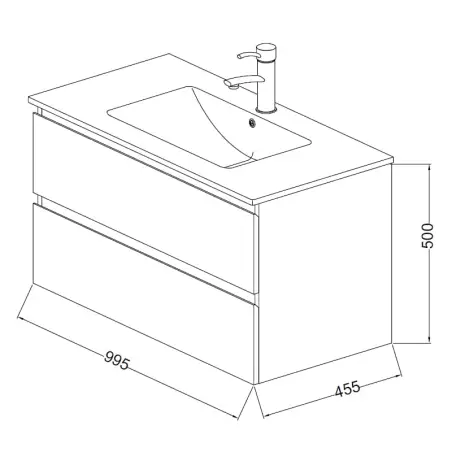 Nortiq Brazil møbelpakke m/skuffer, 100 cm, Mat sort