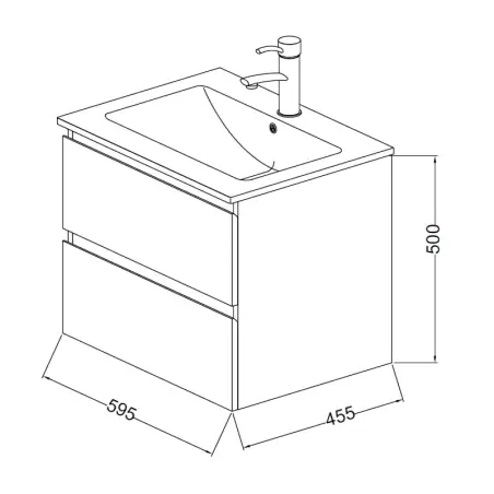 Nortiq Brazil møbelpakke m/skuffer, 60 cm, Højglans hvid