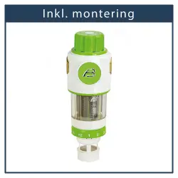 Inkl. montering Aqua Danmark forfilter til blødgøringsanlæg.
