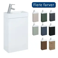 Mirall Minima møbelpakke 40x22 cm, med låge, Blank hvid