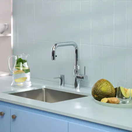 Quooker Flex Square Krom 5i1, inkl Combi+ beholder & Cube køler