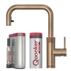 Quooker Flex Square Bruneret messing 5i1, inkl Combi+ beholder & Cube køler