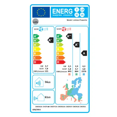 Wilfa Lofoten powerful komplet luft til luft varmepumpe, op til 120 m2