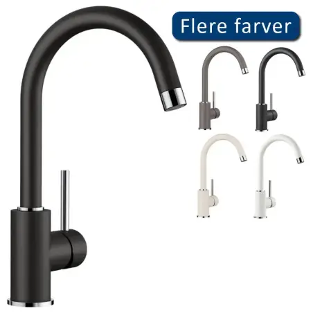 Blanco Mida køkkenarmatur i silgranit overflade, Sort