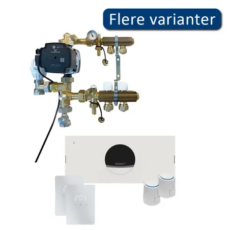 Altech Pro, komplet trådløs gulvvarmestyring med pumpe - til 2 kredse