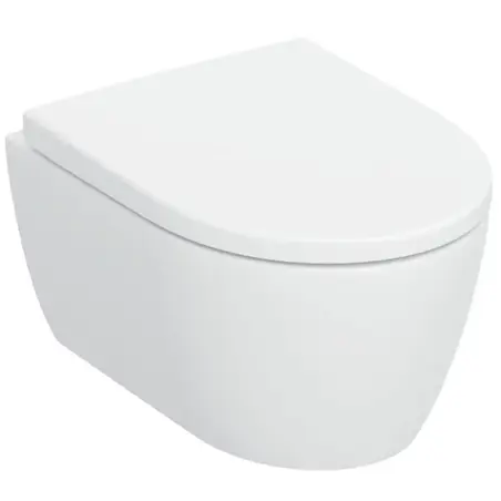 Geberit Icon kompakt hængeskål, inkl. sæde med Quick release & softclose, mathvid